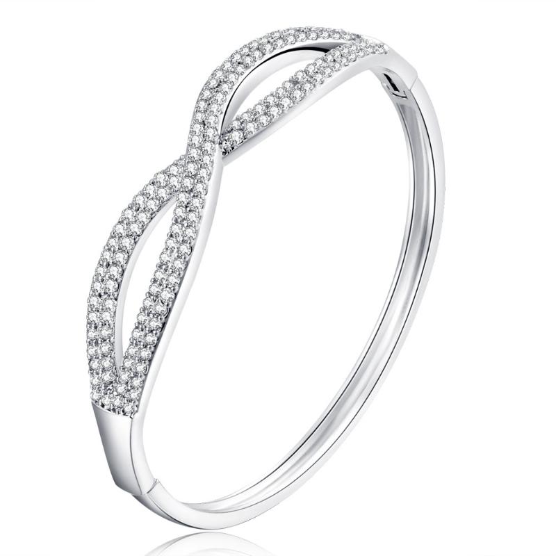 

TB027 Bow Zircon Bracelet Fashion Europe and America Women's Bracelet Micro Inlay Skeleton