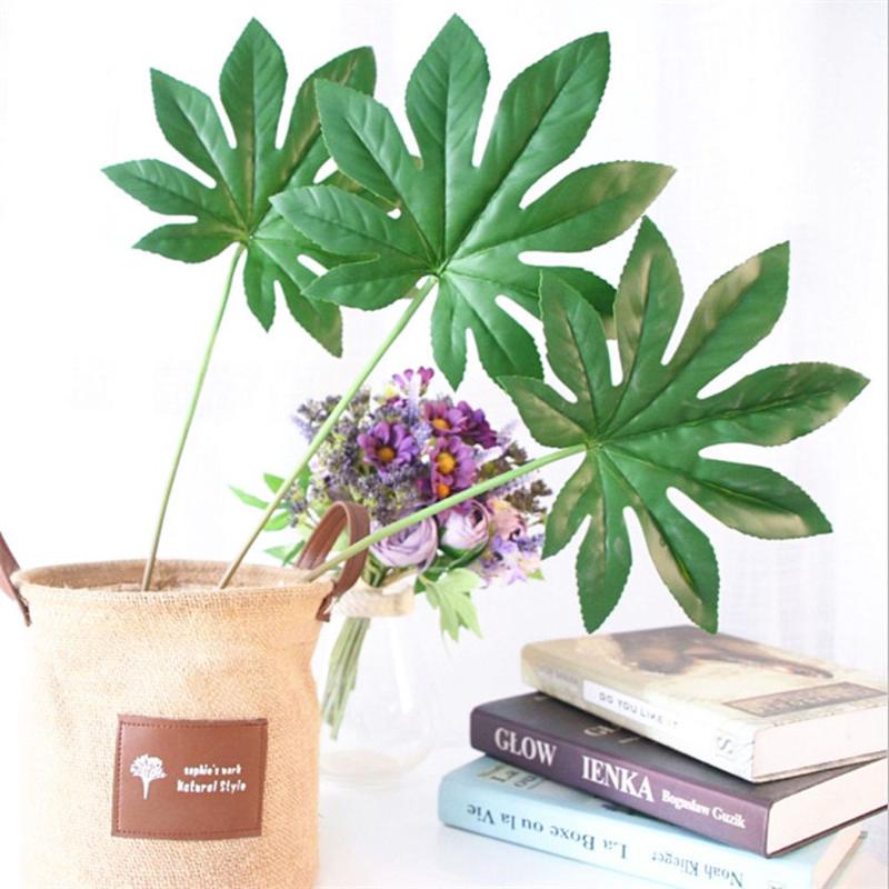 

Summer Party Favor DIY Artificial Flowers Bouquet Green Leaf Ornaments Wedding Decoration Plastic Plants Hotel Home Art Deceor