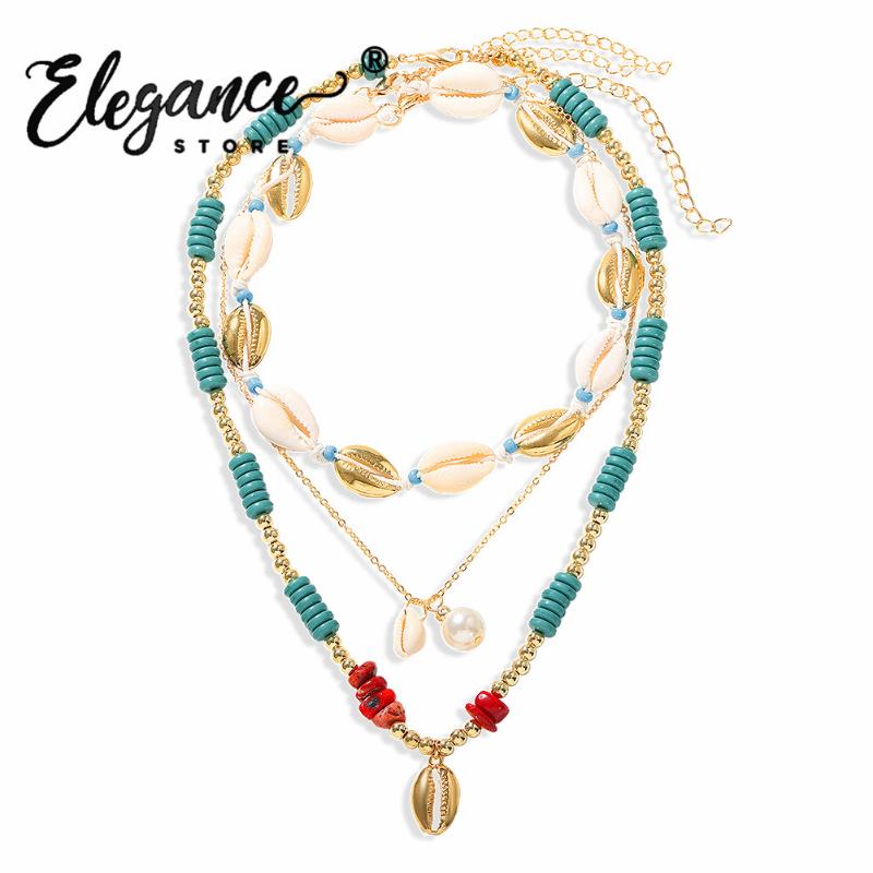 

Elegance Bohemia Pendant Necklaces For Women Metal Chain Beads Pendientes Aesthetic Collier Jewelry Wedding Party Gifts Friends