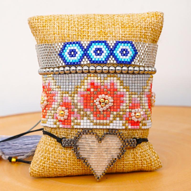 

GRAPES Heart MIYUKI Bracelet 3D Red Flower Jewelry Bohemian Bracelets 2020 Pulseras Mujer Moda Summer Beach Women Handmade Gifts