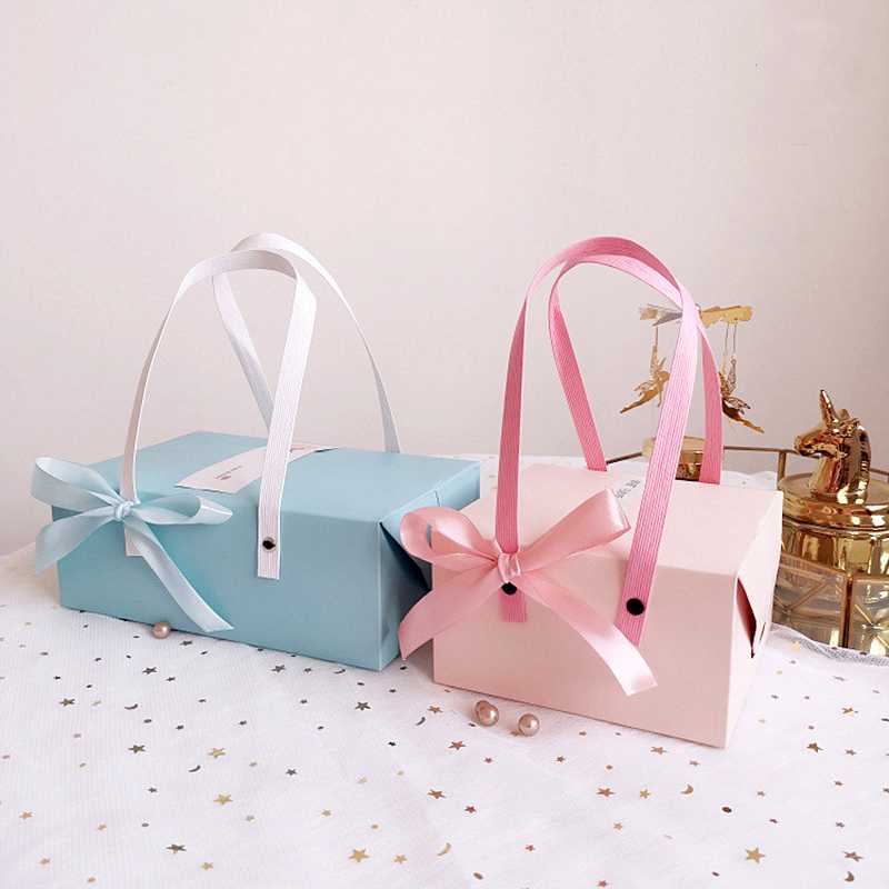 

10Pcs/lot Creative Gift Box Pink Marble Paper Boxes Nougat Cookies Tote Bags Wedding Chocolate Cake Packing Party Supplies