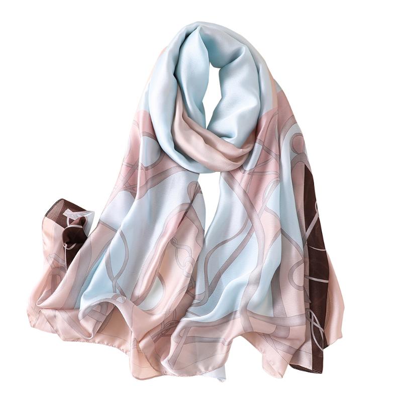 

Artificial Silk Windproof Long Shawl Women Scarf Daily Party Summer Casual Holiday Soft Sun Protection Smooth Sand Beach