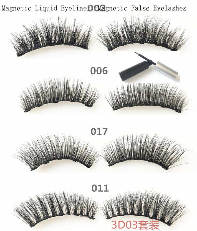 

NEW 5 Magnetic Eyelashesnatural Human hair False Eyelashes Magnet Lashes Magnetic Liquid Eyeliner & False Eyelashes