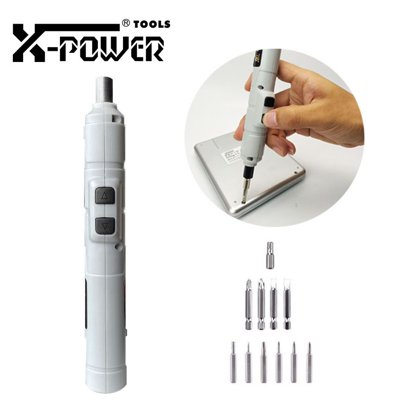 

X-power Small Electric Screwdriver Set Cordless Precision 3.6V Lithium Battery Power Tool Kit With 11pcs Bits For Phone Laptop