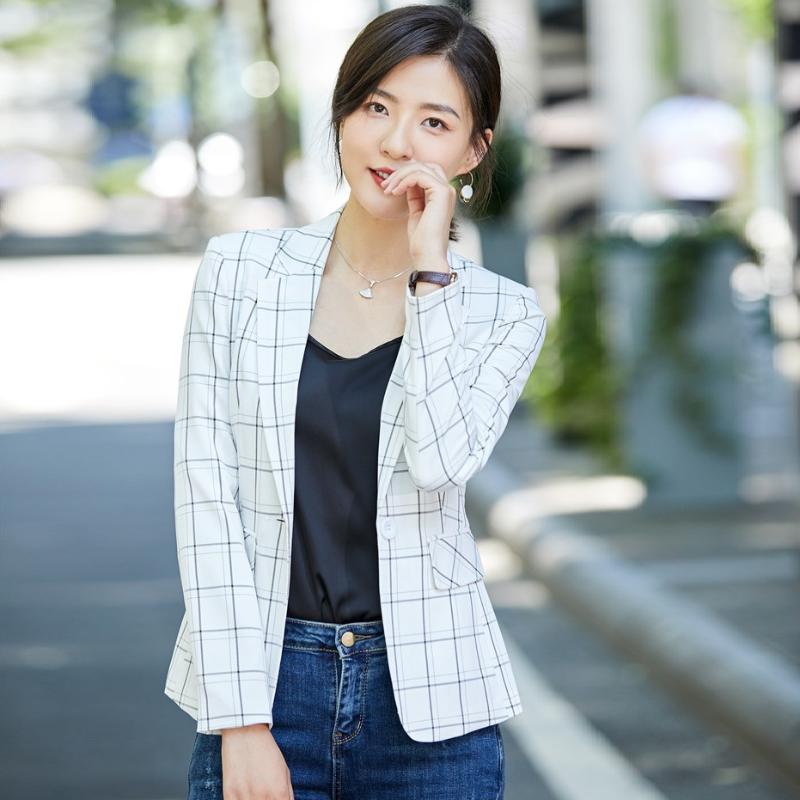 

Fashion Casual Laides White Blazer Women Outerwear Jackets Female Blaser Styles, Black