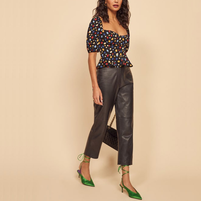 

Dot shirt female summer casual shirt printing Slim, Multi