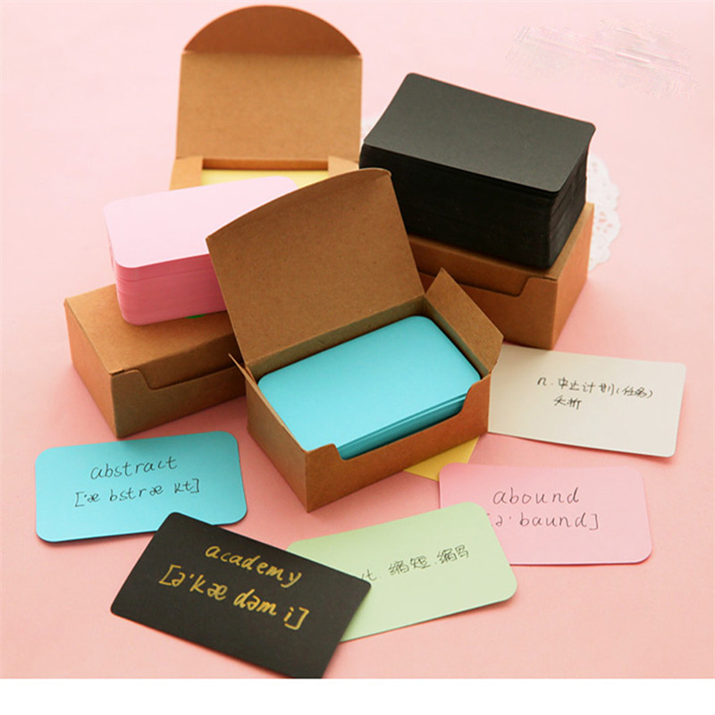 

100 Pcs Thank You Cards Label Bookmarks Learning Cards Kraft Paper Card Business Invitation Message Memo Party Gift