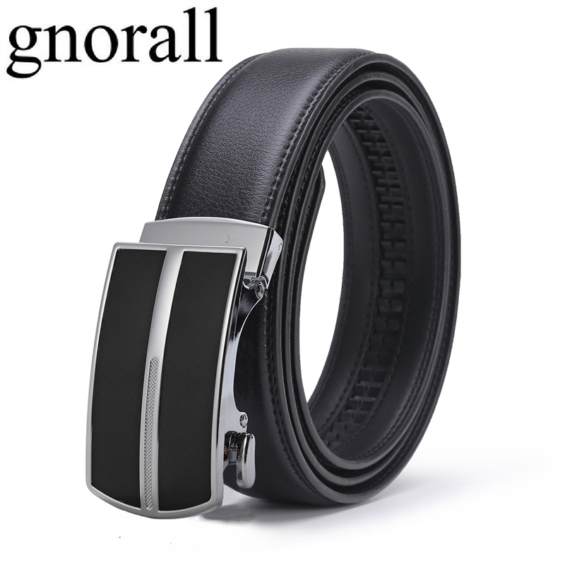 

Gnorall Ratchet Dress Belt with Automatic Buckle Fashion Style Belt For Men Luxury Leather Bel Men High Quality Male 1.25, Black