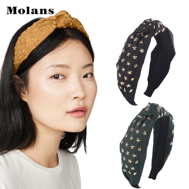 

MOLANS Star/Heart Knotted Headbands Women Headwear Solid Hair Bands For Girls Head Bezel Hair Hoop Hairband Accessories