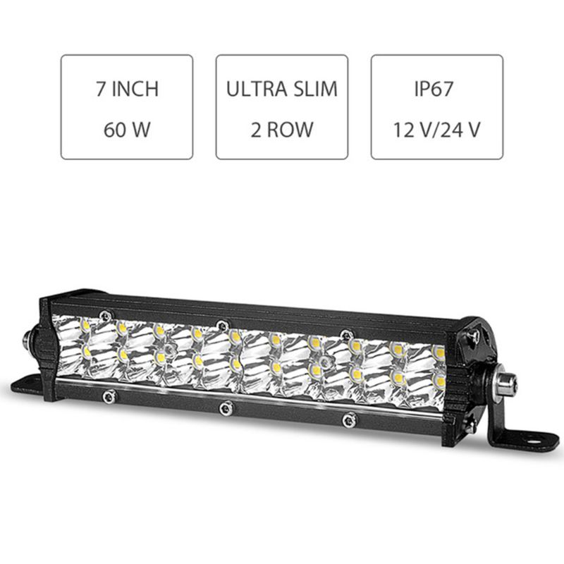 

Dual Row Ultra Slim LED Work Light 7"13"20" 60W 120W 180W Light Bar For ATV