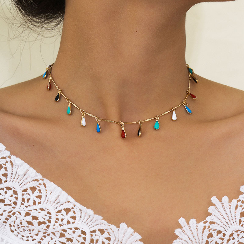 

Vintage Ethnic Style Colorful Beads Butterfly Choker Necklace for Women Temperament Geometric Chocker Necklace Jewelry Kolye