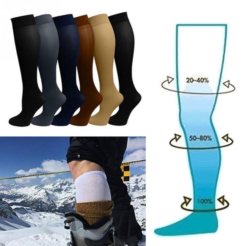 Unisex Compression Socks Women Men Pressure Varicose Veins Leg Relief Pain Knee High Stockings Socks Men 1Pair New Hot-image-584403550