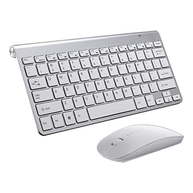 

Wireless Keyboard and Mouse Comb Silent Click Mutimedia 2.4G USB Keyboard Mouse Set for Notebook Office Supplies