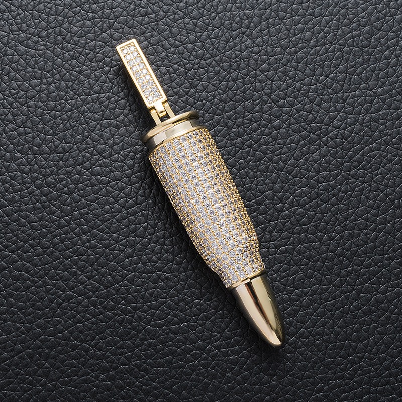 

Fashion Punk Pendant Pave Cubic Zircon Hip Hop Jewelry Men Iced Out Copper Pendant Necklaces Drop Shipping