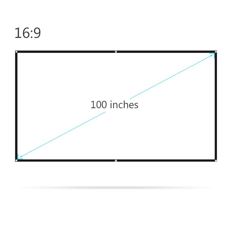 

100 inches Projector Screen Wide16:9 Portable Projection Screen Foldable Indoor Outdoor Projector Movies for Home Office
