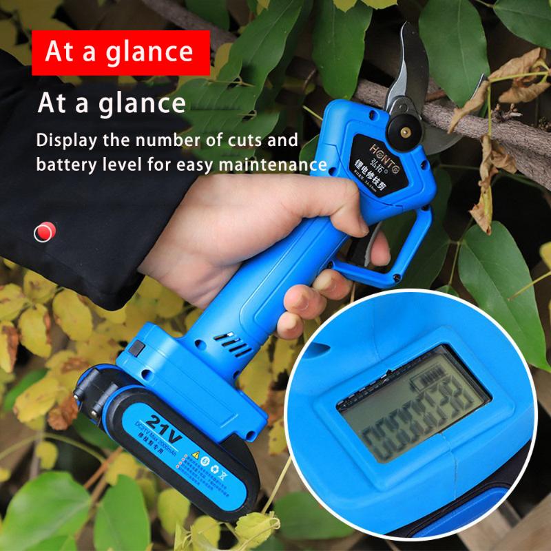 

Electric Pruning Shears LCD 3.2-3.5cm Branch Shear Wireless Rechargeable Pruner Secateur Tree Pruning Shears Garden Cutting Tool