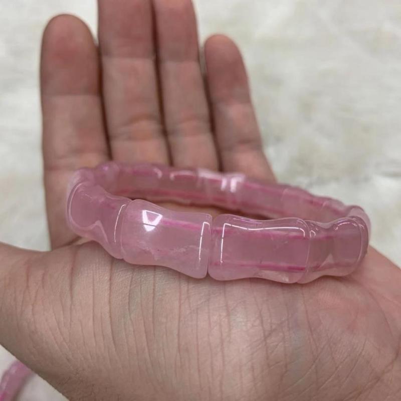

roses quartz stone beads bracelet natural gem stone jewelry bangle DIY jewelry bracelet for woman for man wholesale