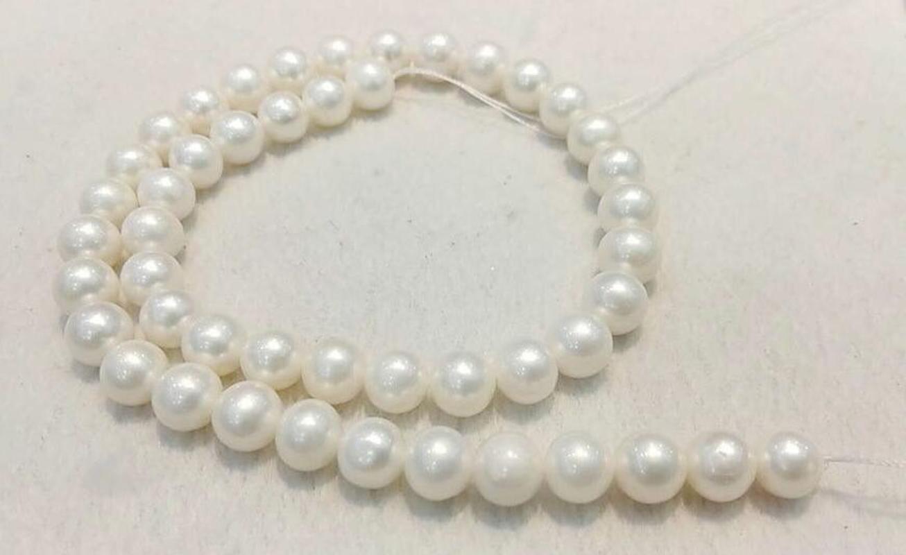 

9-10mm white Natural freshwater pearl luster loose beads necklace 18" 36