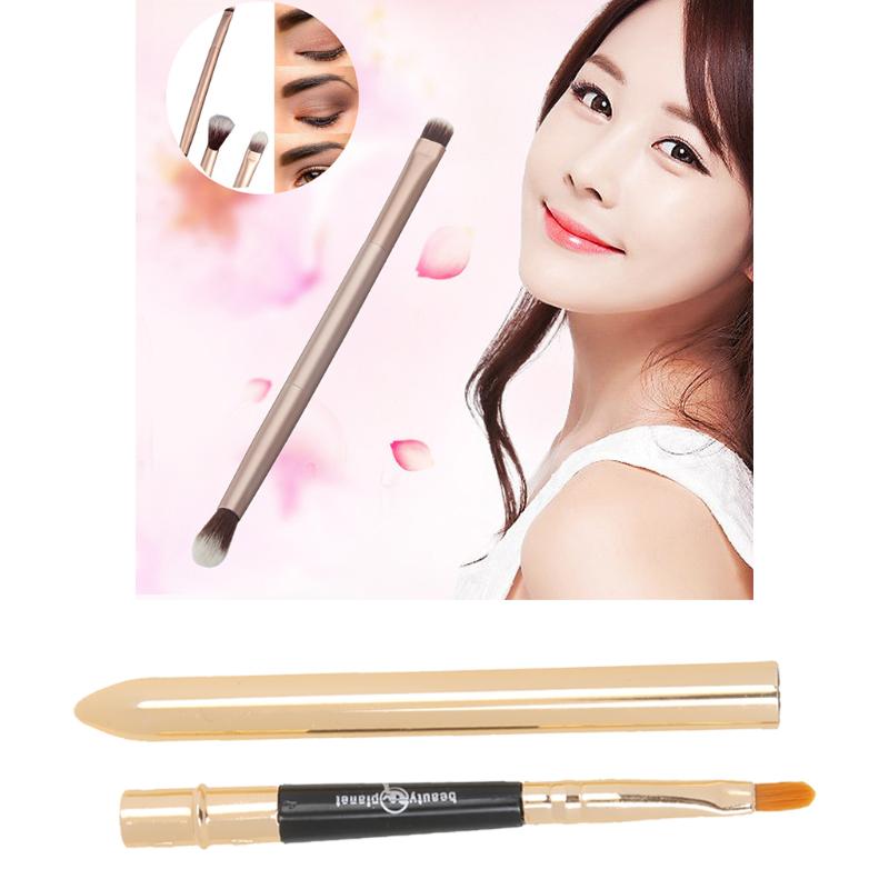 

2 Packs Soft Nylon Hair Dual Ended Eyeshadow Brush with Makeup Cosmetics Lipstick Applicator Brushes