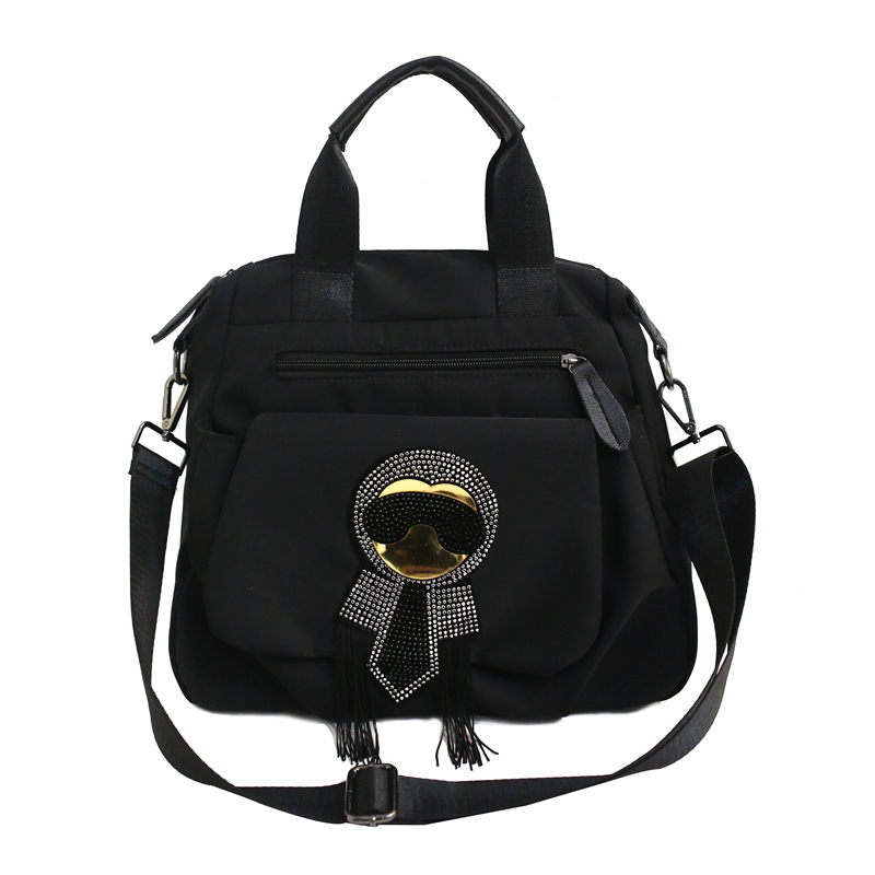 

Korean vintage Women Bag preppy style student Bag multifunctional female shoulder women school ladies Totes, Black