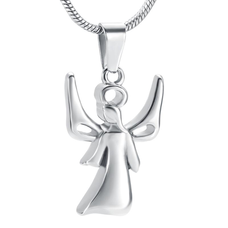 

IJD9948 Stainless Steel Angel Cremation Memorial Pendant Necklace Holder Ashes Urn Keepsake Pendant Jewelry