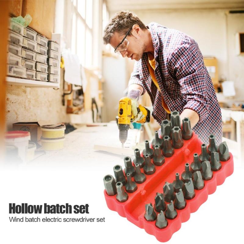 

33pcs/Set Portable Hollow Screwdriver Bits Suit Safety Screws Hex Screws Bits For Electric Screwdriver Accessories
