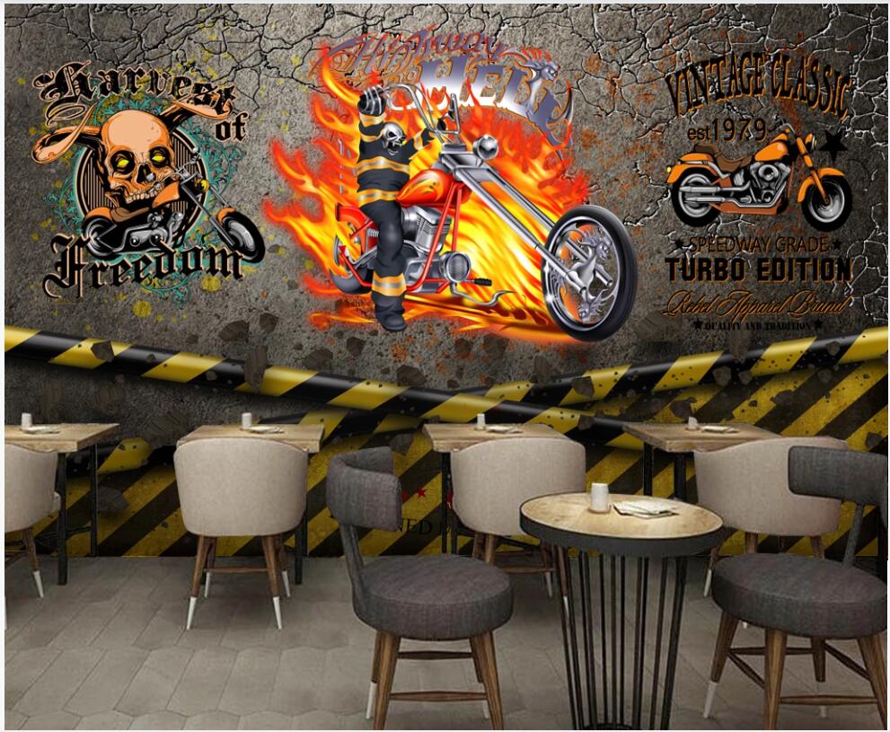 

3D wallpaper custom photo mural European retro trend locomotive motorcycle bar home decor 3d wall muals wall paper for walls 3 d in rolls, Non woven