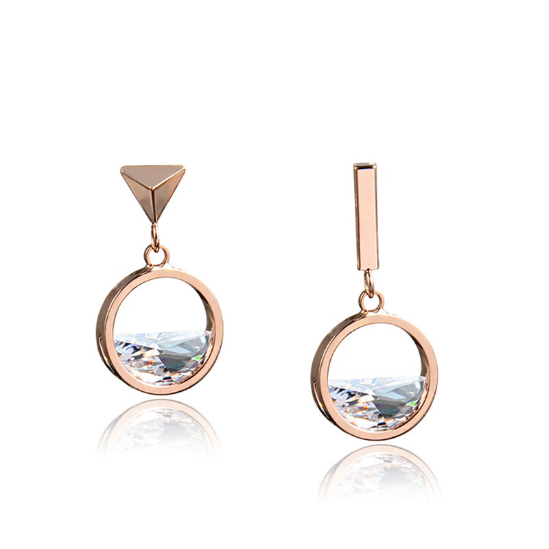 

Asymmetric Earrings For Women Geometric Crystal Drop Earrings Lady Jewelry Gift