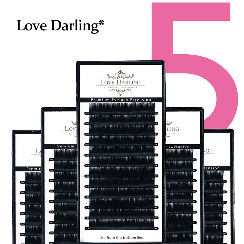 

Love Darling 5 cases/lot EYELASH individual eyelash Faux mink lashes for Russian Volume extension