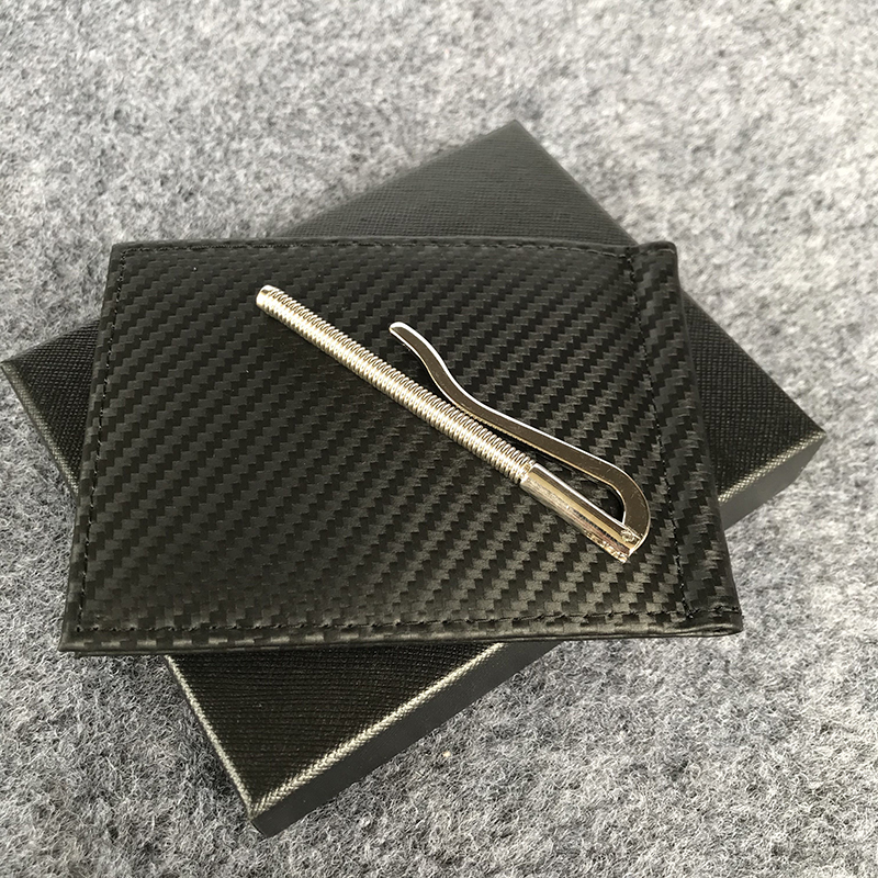 

European mens wallet card holder high-quality leather business cash clip short fashion clutch bag German folding craftsmanship with box set, Black+box