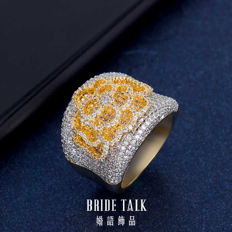

BrideTalk camellia Rings Europe and the United States luxury zircon ring wedding thumb finger Ring