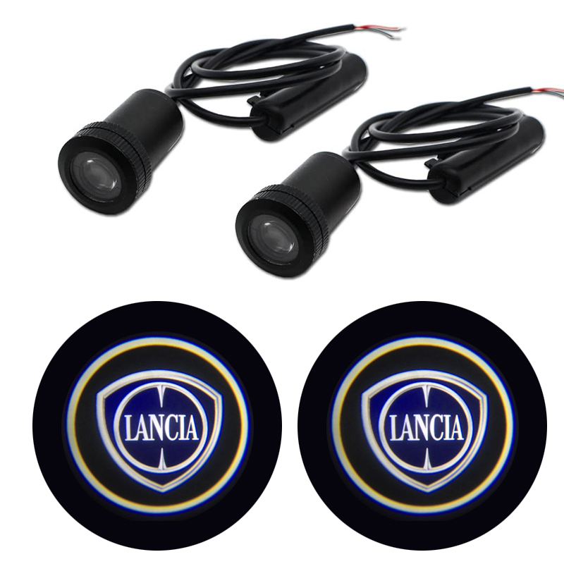 

2PCS For LANCIA Emblem Car Logo LED Door Light Universal Ghost Shadow welcome Laser Courtesy Slide Projector logo light