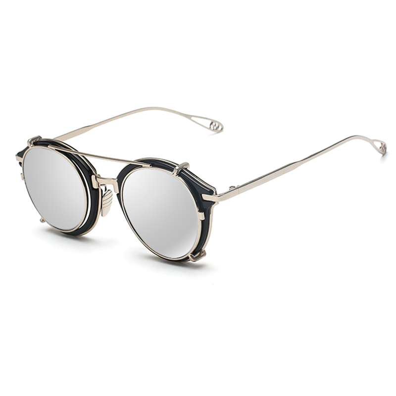 

Victory Lip2020 Men Women Fashion Round Mirror Sun glasses Steampunk Steam punk Hip Hop Hippie rand Designer Vintage sunglasses