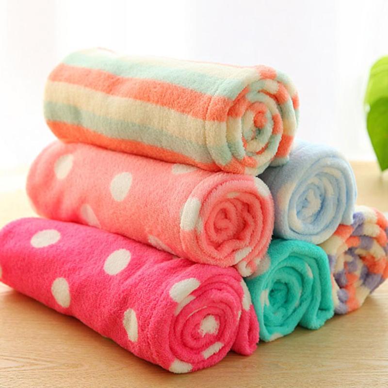 

60*25cm Lady Dot Stripe Water Absorbent Quick Dry Hair Towel Shower Cap Hat Bath Towel Turban Head Wraps Bathroom Accessories