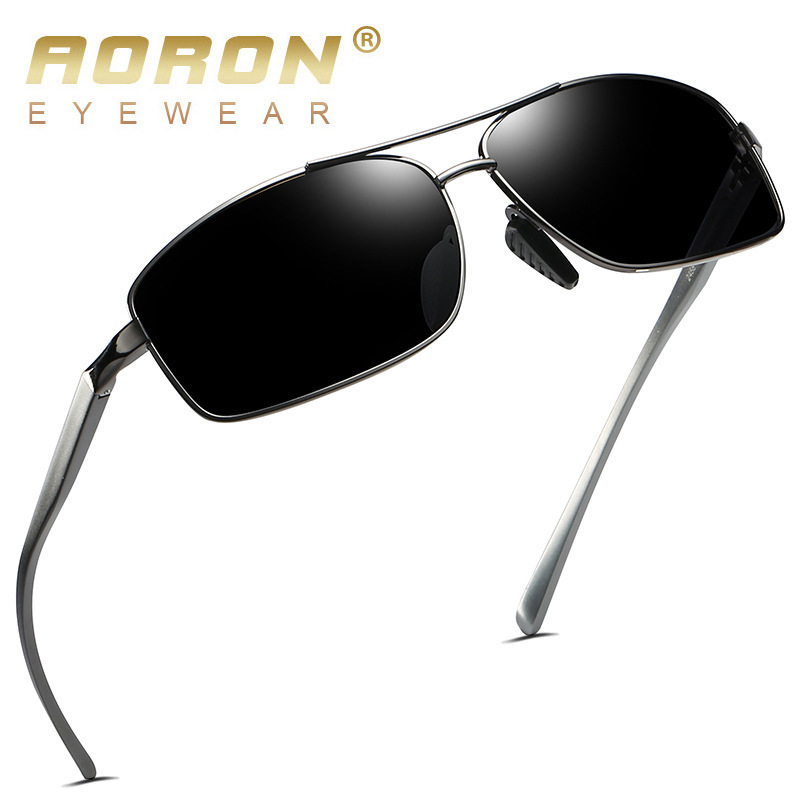 

AORON Brand Design Men Aluminum Polarized Sunglasses Driving Sun Glasses Goggles zonnebril mannen lunette de soleil homme