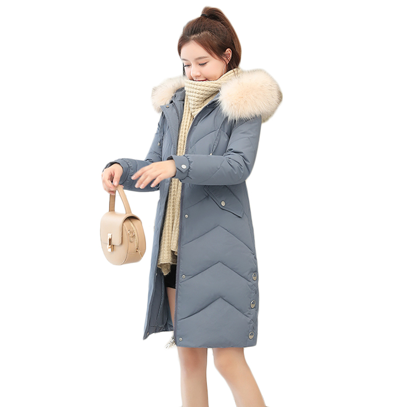 

New Quality Winter Jacket Women's Cotton Jacket Thicken Warm Down Cotton Jackets Plus Size Hooded Fur Collar Parka Overcoat 1322, M beige