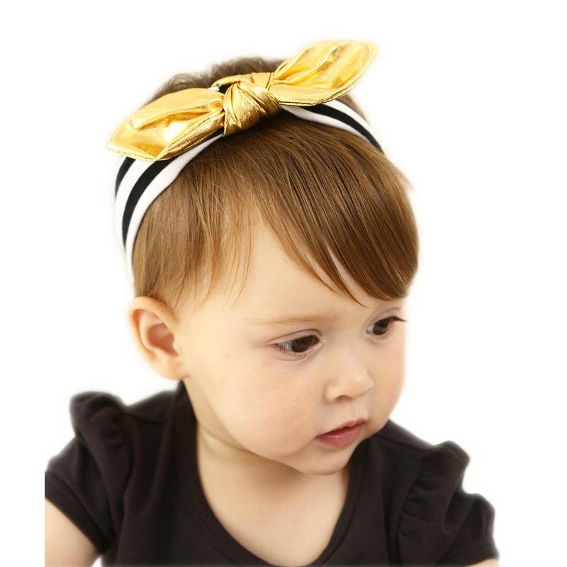 

Baby Headband Newborn Toddler Golden Elastic Hair Band Cotton Bow Knot Baby Haarband For Girls Headwear Accessories KF29