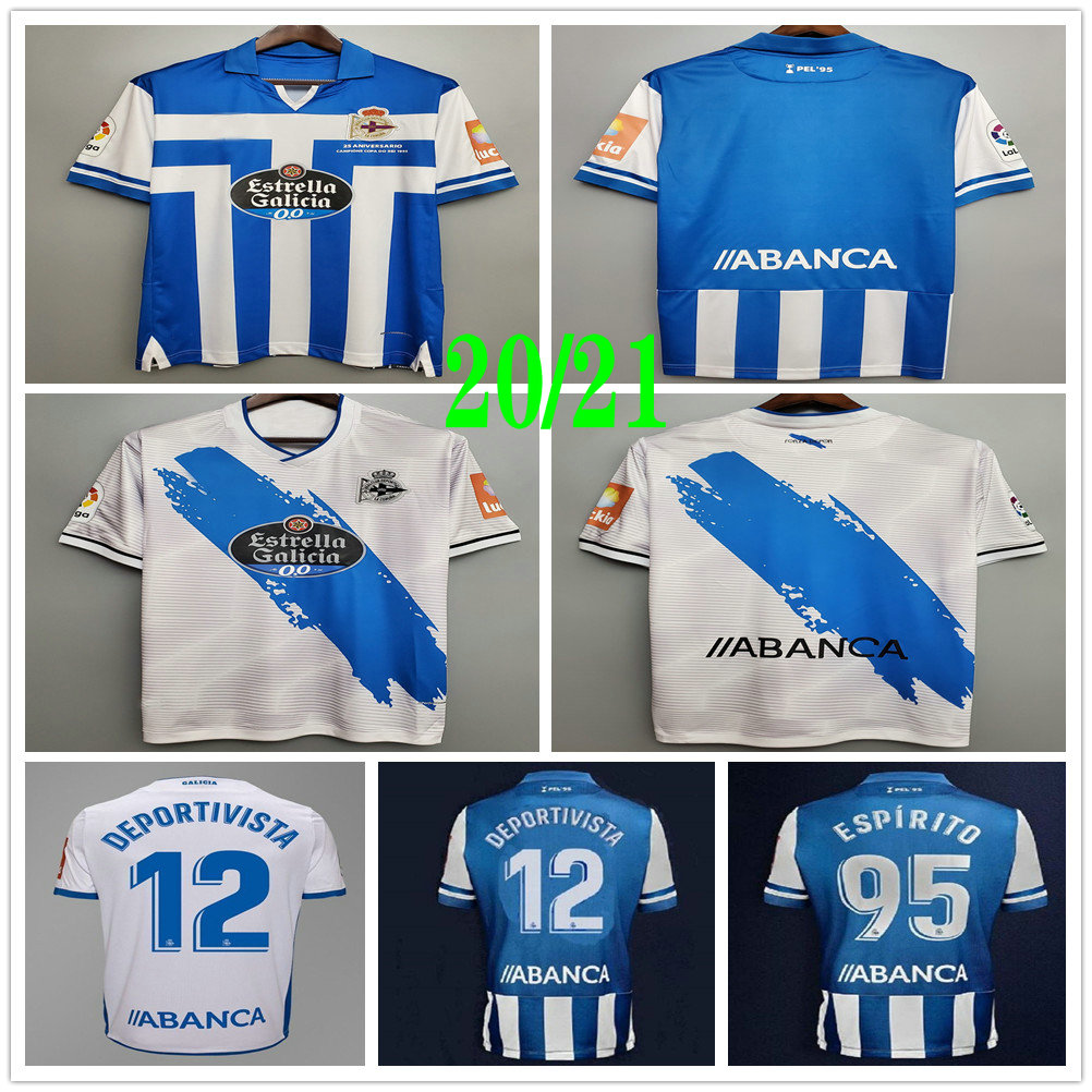 

2020 2021 Deportivo La Coruna Soccer Jerseys XOEL Rober Pier Exposito Cartabia Custom 20 21 Home Away Blue White Adult Kids Football Shirt, White men size s-xxl