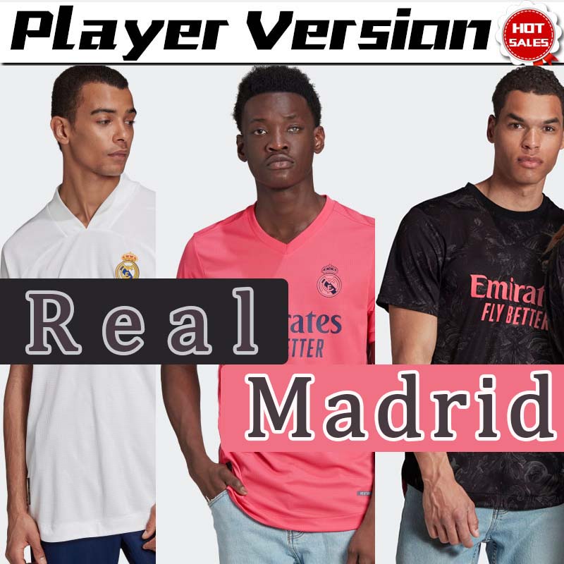 

20 21 player version camiseta real madrid soccer jerseys home away third 2021 Men football shirt HAZARD BENZEMA KROOS Customized, No name no number
