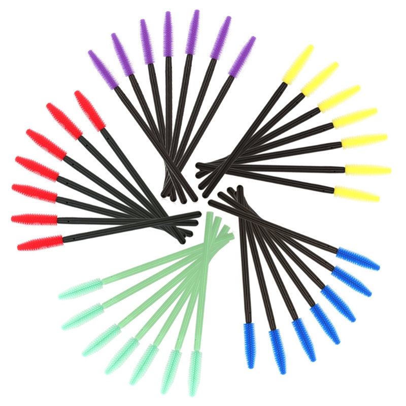 

50pcs Silicone Disposable Mascara Wands Eyelash Brushes Extention Makeup Tool