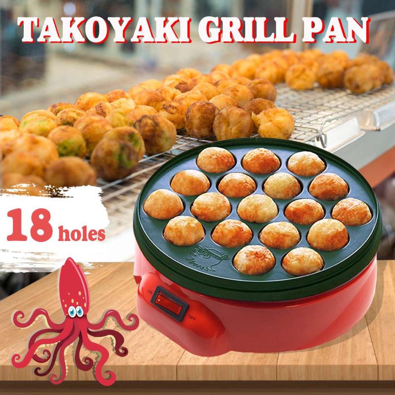 

Professional 18 Hole Takoyaki Grill Pan 220V Electric DIY Homemade Octopus Balls Maker Plate Set Household Maruko Baking Machine
