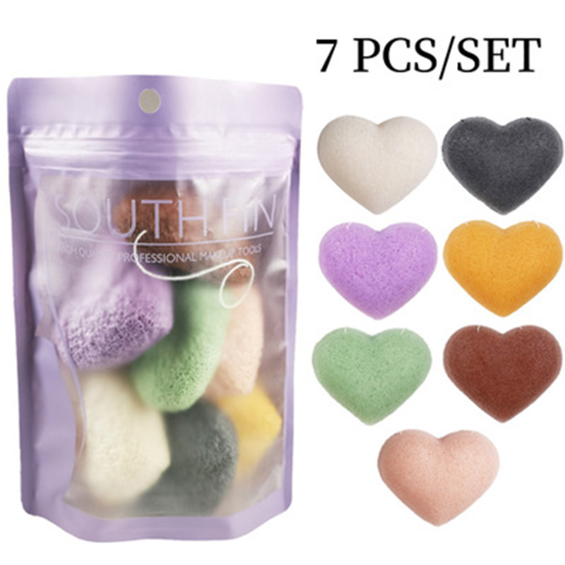 

7 Colors Nature Konjac Facial Puff Face Cleanser Washing Sponge Exfoliator Cleansing Sponge Puff KG66