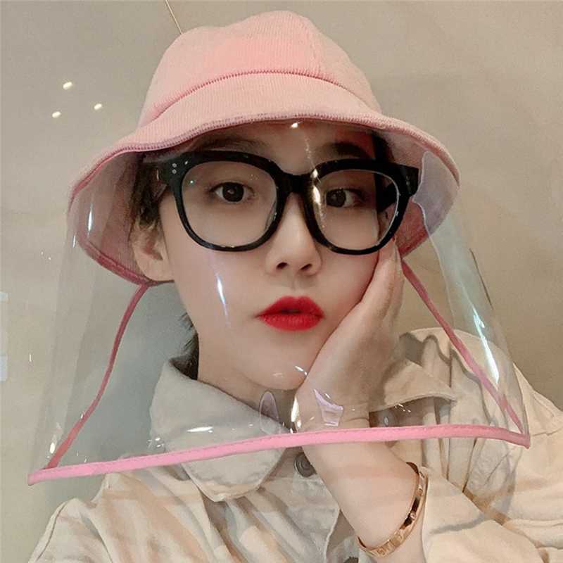 

Protective Hats For Women Adult Anti-spitting Dustproof Full Face Cover Shield Screen Clear Hat chapeaux de protection, Black
