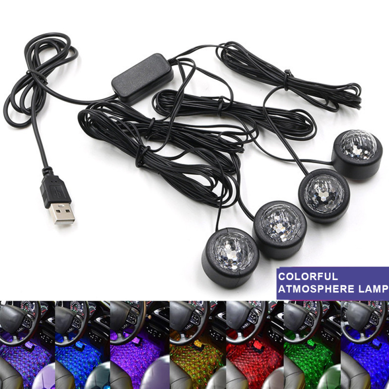 

Car Decorative Lamp USB LED Light Light Music Sound Control Multiple Color Lamp Car Foot Ambient Decorative Lights