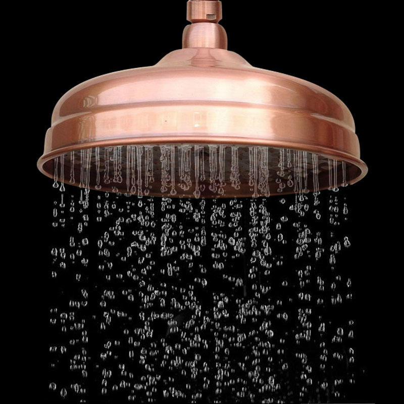 

Red Antique Copper 8 inch Round Rainfall Bathroom Head Rain Shower Ksh054 Y200109
