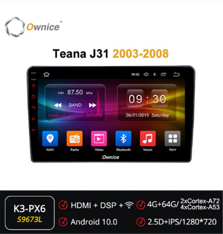 

Ownice 2 Din Android 10.0 Car Dvd Player ForNissan Teana J31 2003 - 2008 SPDIF DSP 360Panorama Optical GPS Navi Stereo