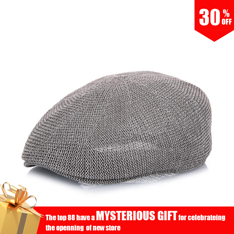 

Berets T-MAC Summer Hat Mens Peaky Blinder Beret Homme Man Mesh Dad Breathable Grass Yarn Sun Hats Flat Cap, As shown