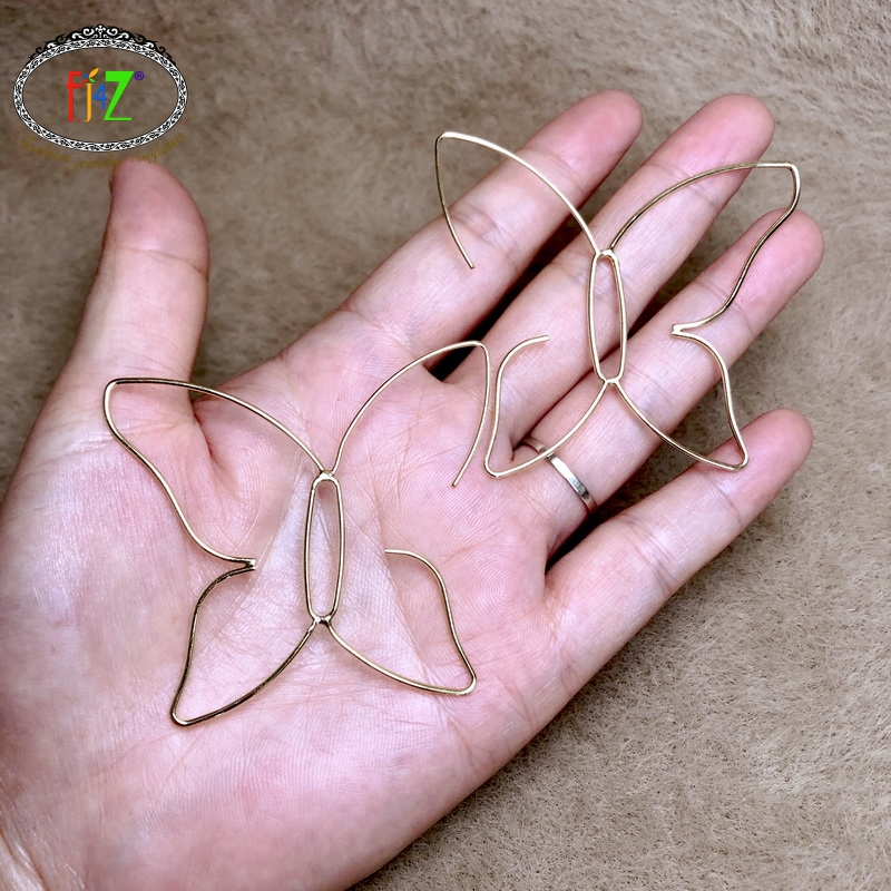 

Hoop & Huggie F.J4Z Chic Earrings For Women Hyperbole Huge Wire Handmade Butterfly Earring Ladies Party Jewelry Dropship