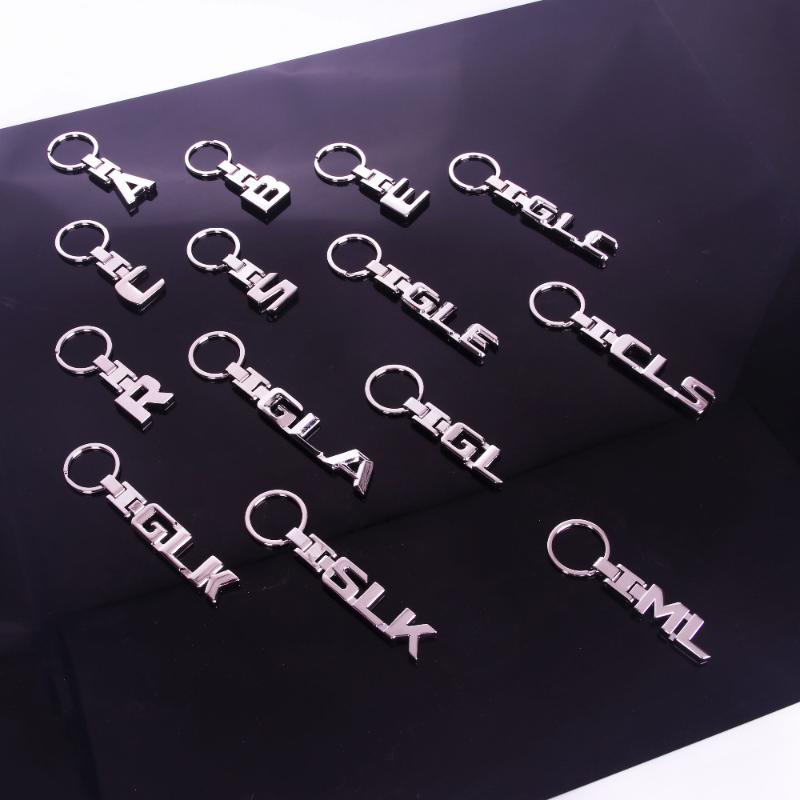

Key Rings New For A B C E S GL Keychains SLK GLK CLS GLC ML 3D Car Keychain Metal Keyring Key Chain Rings