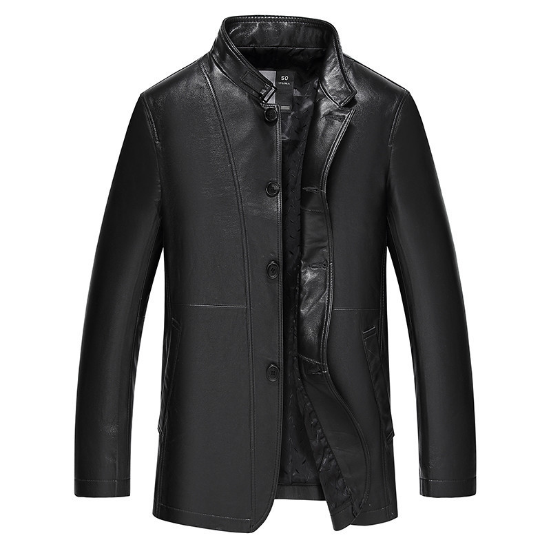 

2020 Men's Leather Jacket Spring Autumn Jacket Men Genuine Sheepskin Coat Streetwear Motorcycle Long Jackets JLK17SBO3509 MY1769, Black